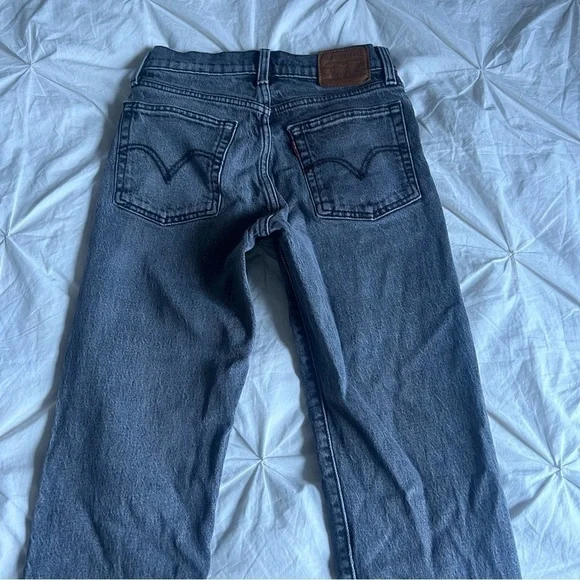 Levi’s Women’s Wedgie Jeans Worn Black Size 24 - Picture 5 of 12